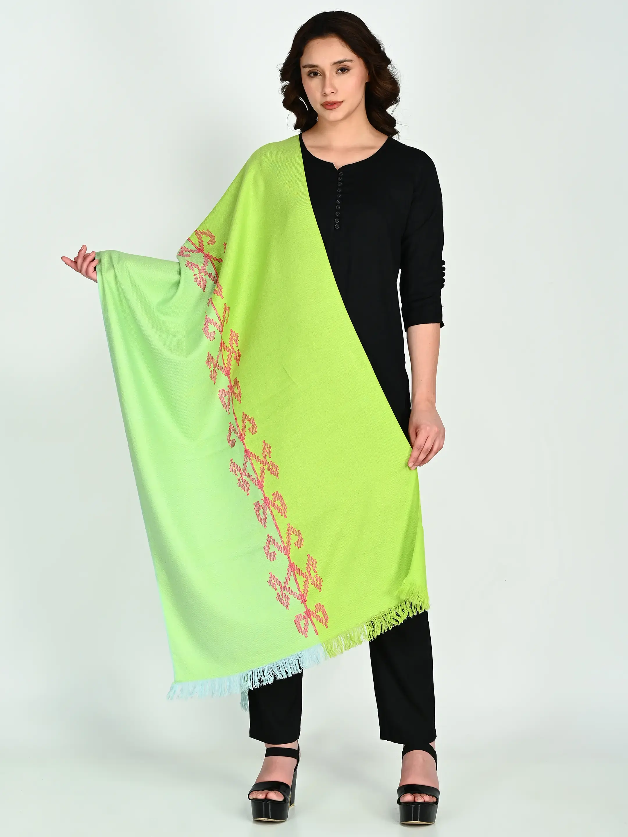 Image 1 of Merino Bamboo Handwoven Stole