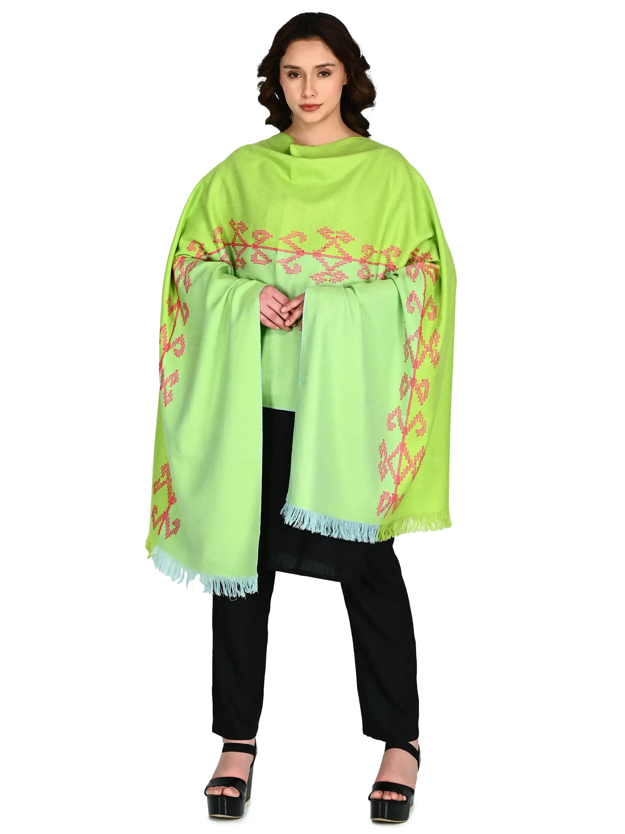 Image 4 of Merino Bamboo Handwoven Stole