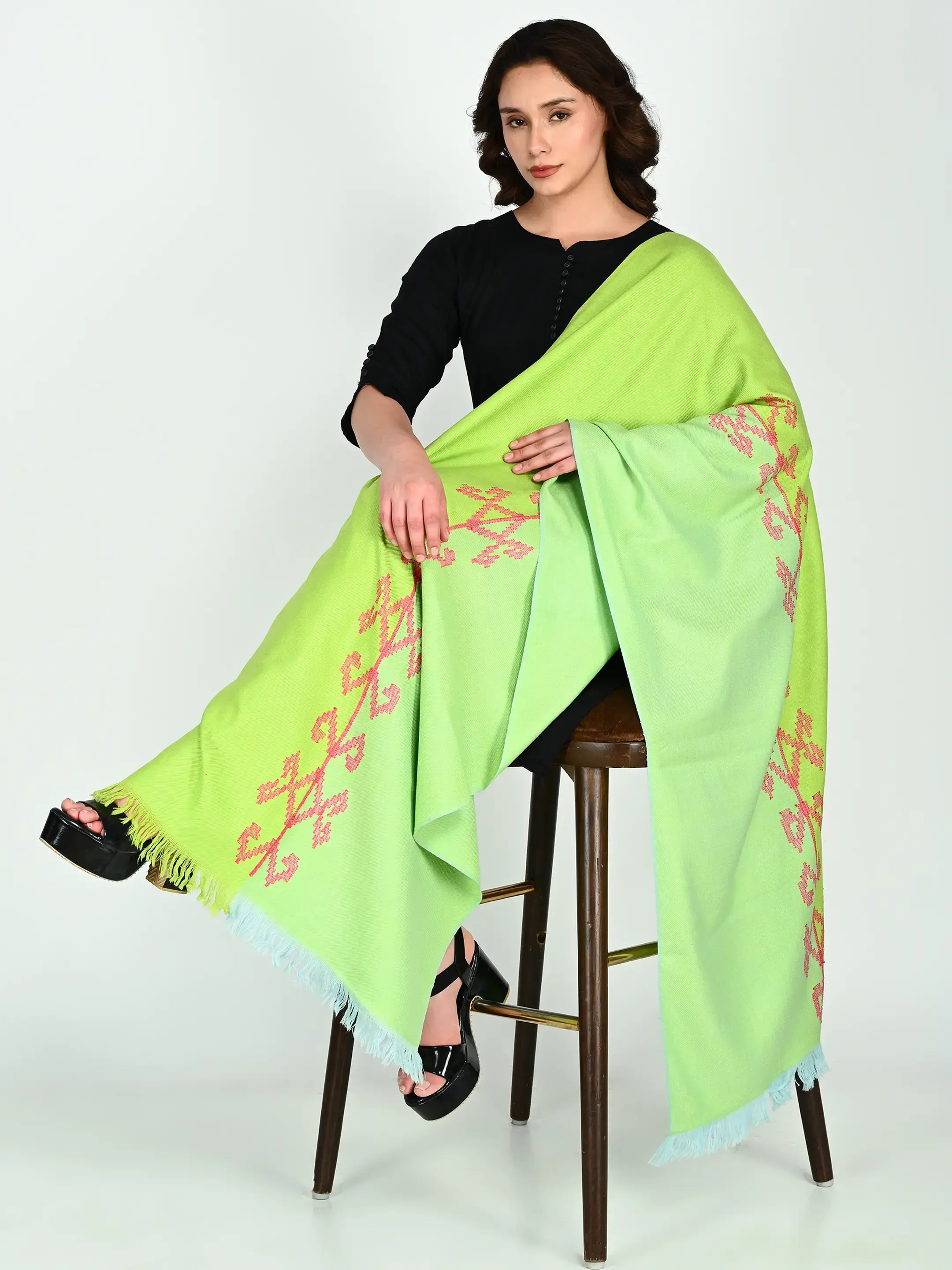 Image 6 of Merino Bamboo Handwoven Stole