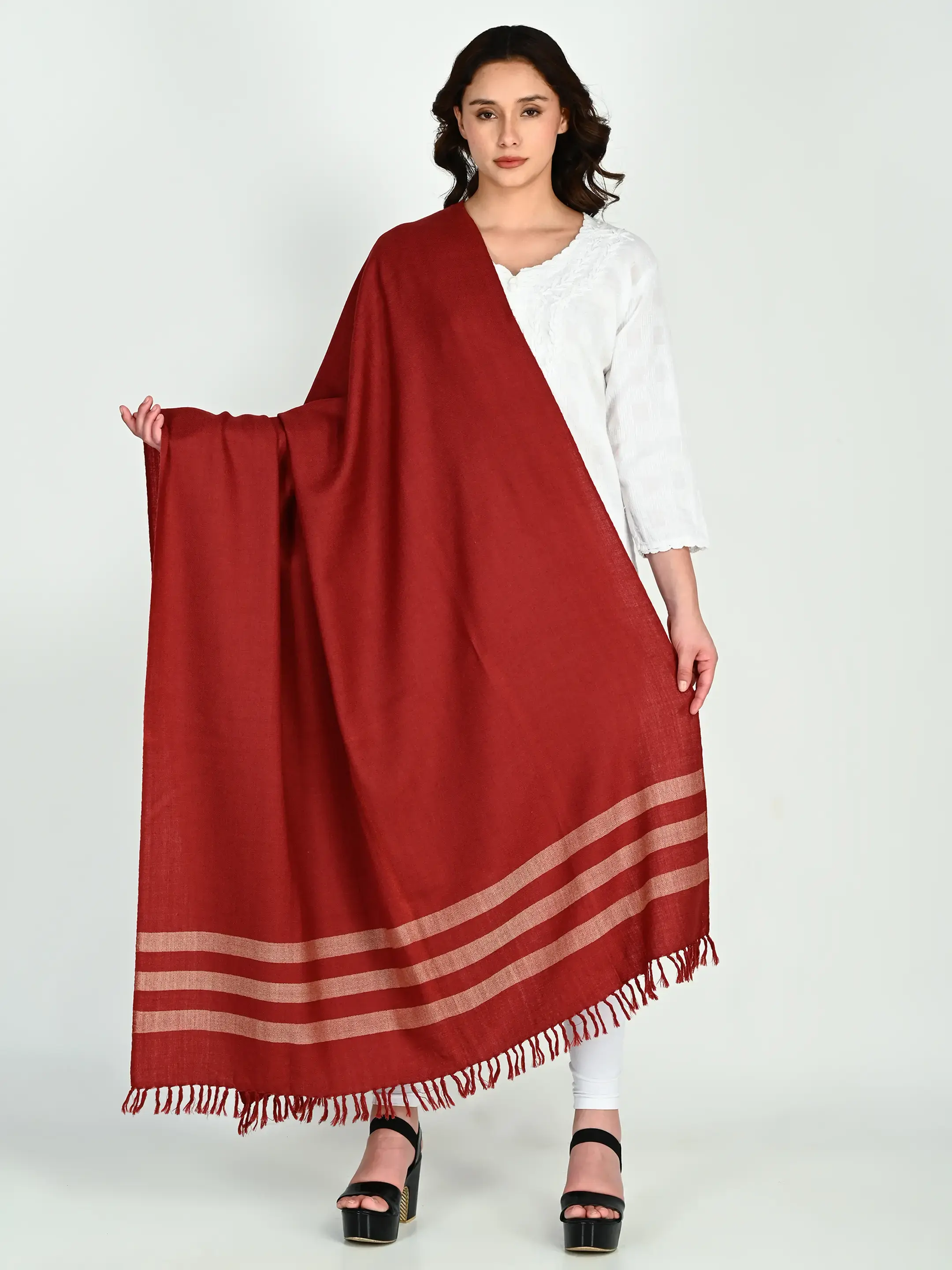 Image 2 of Merino Handwoven Shawl