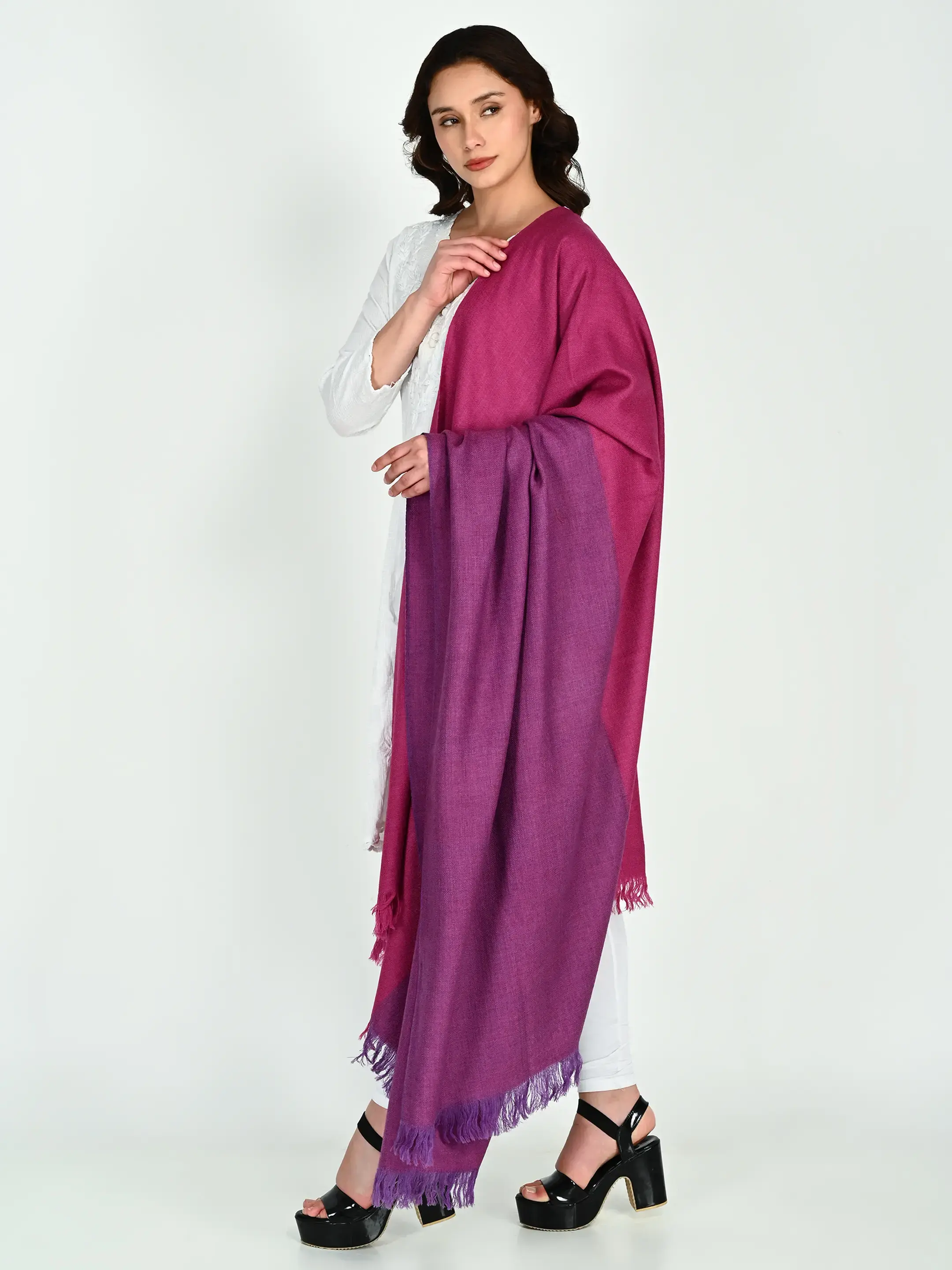 Image 2 of Merino Handwoven Shawl